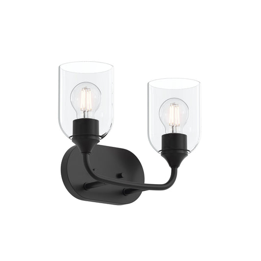 Ilia Two Light Bath Vanity in Matte Black