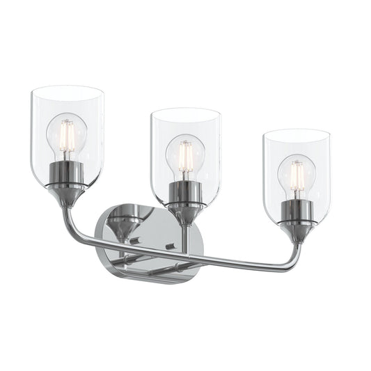 Ilia Three Light Bath Vanity in Polished Chrome