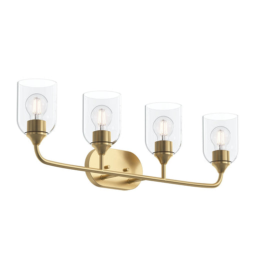 Ilia Four Light Bath Vanity in Brushed Gold
