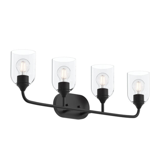 Ilia Four Light Bath Vanity in Matte Black
