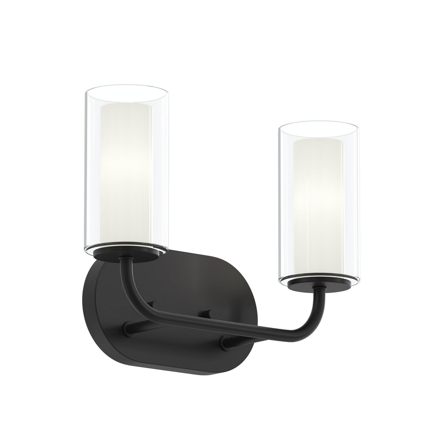 Mack Two Light Bath Vanity in Matte Black