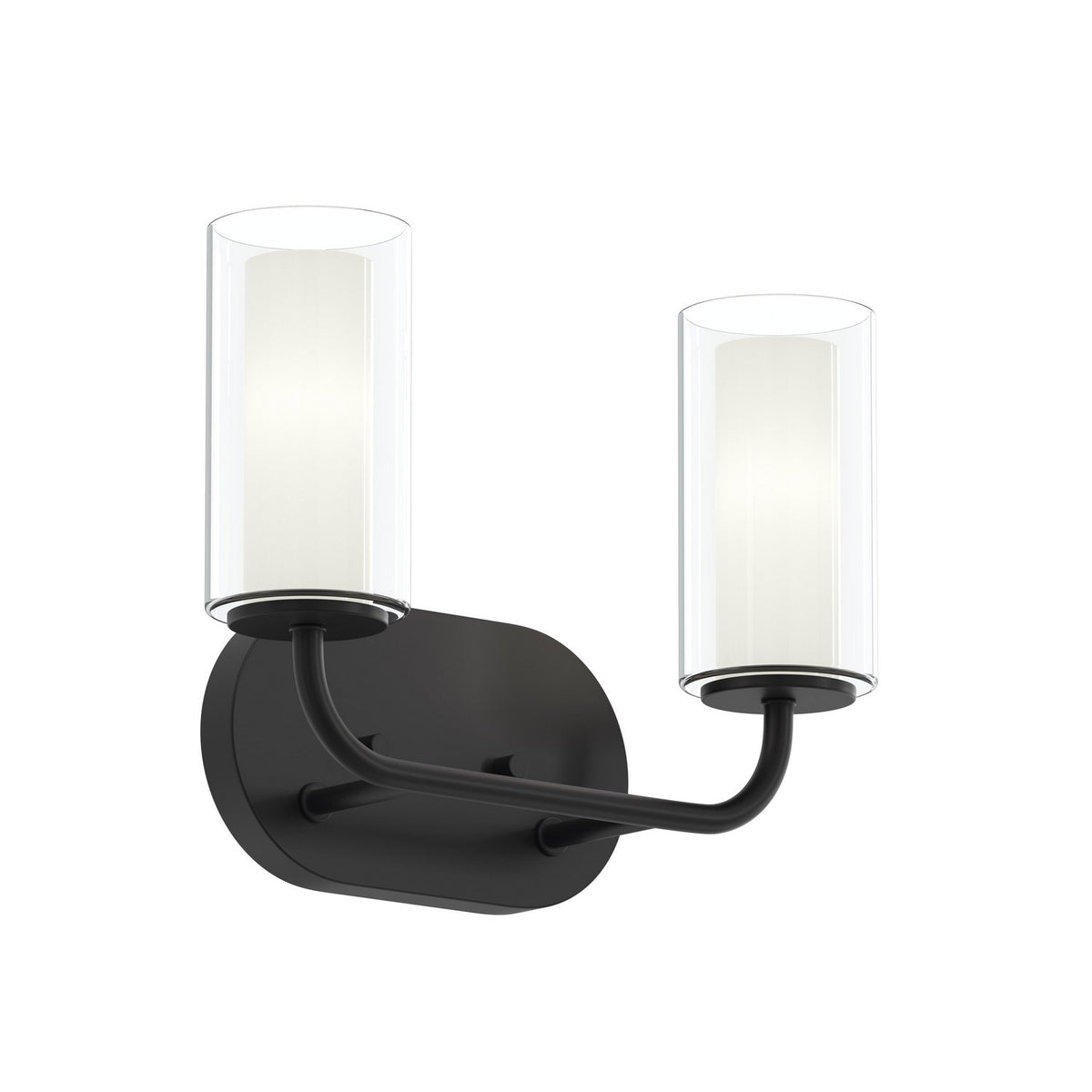 Mack Two Light Bath Vanity in Matte Black