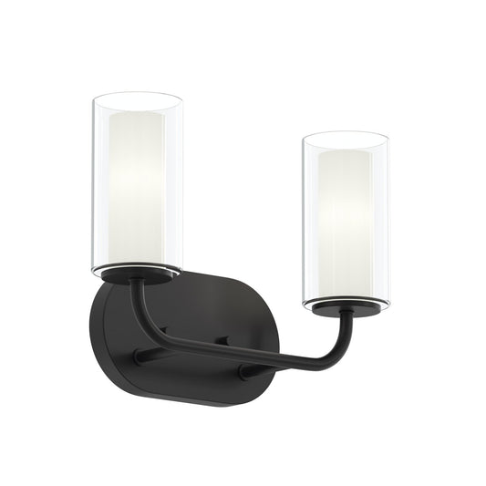 Mack Two Light Bath Vanity in Matte Black
