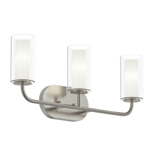 Mack Three Light Bath Vanity in Brushed Nickel