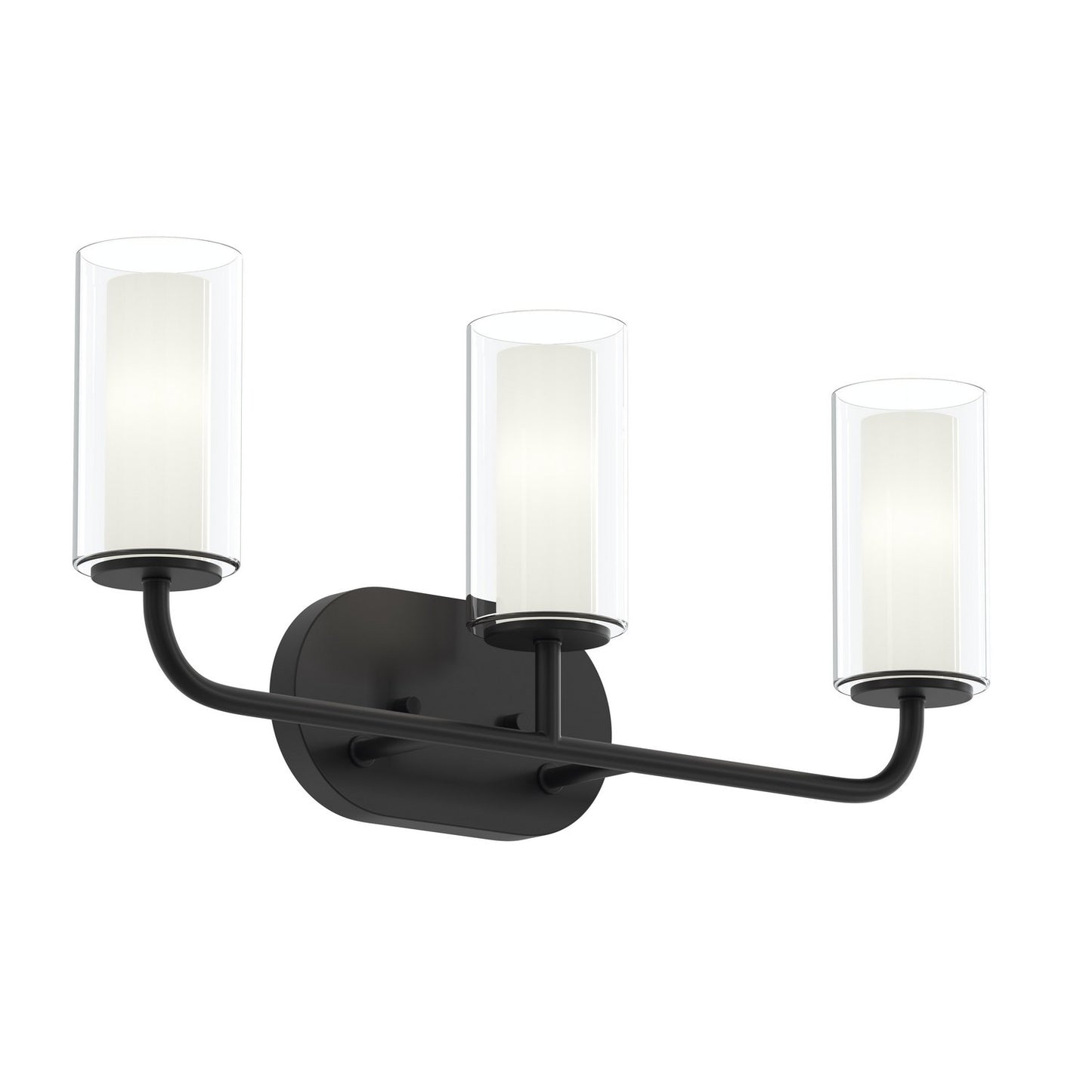 Mack Three Light Bath Vanity in Matte Black