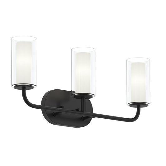 Mack Three Light Bath Vanity in Matte Black
