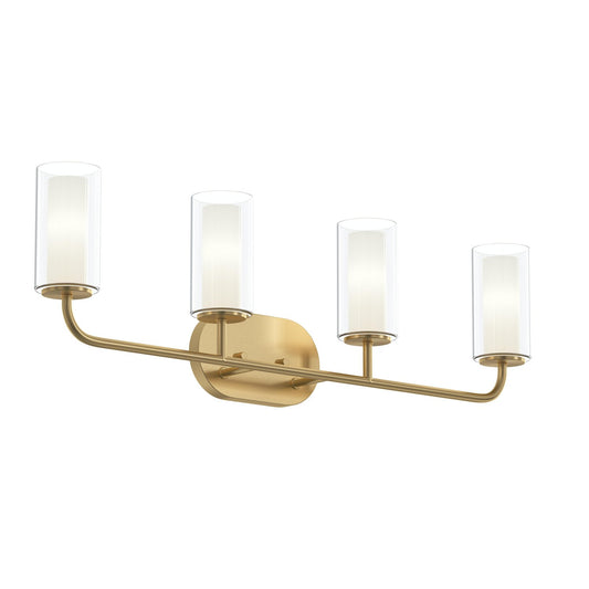 Mack Four Light Bath Vanity in Brushed Gold