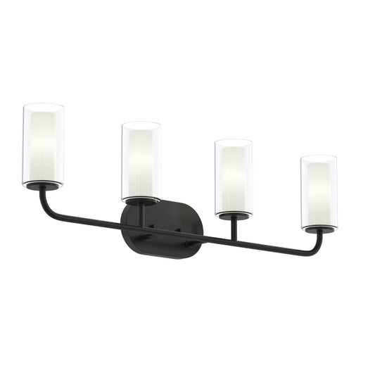 Mack Four Light Bath Vanity in Matte Black