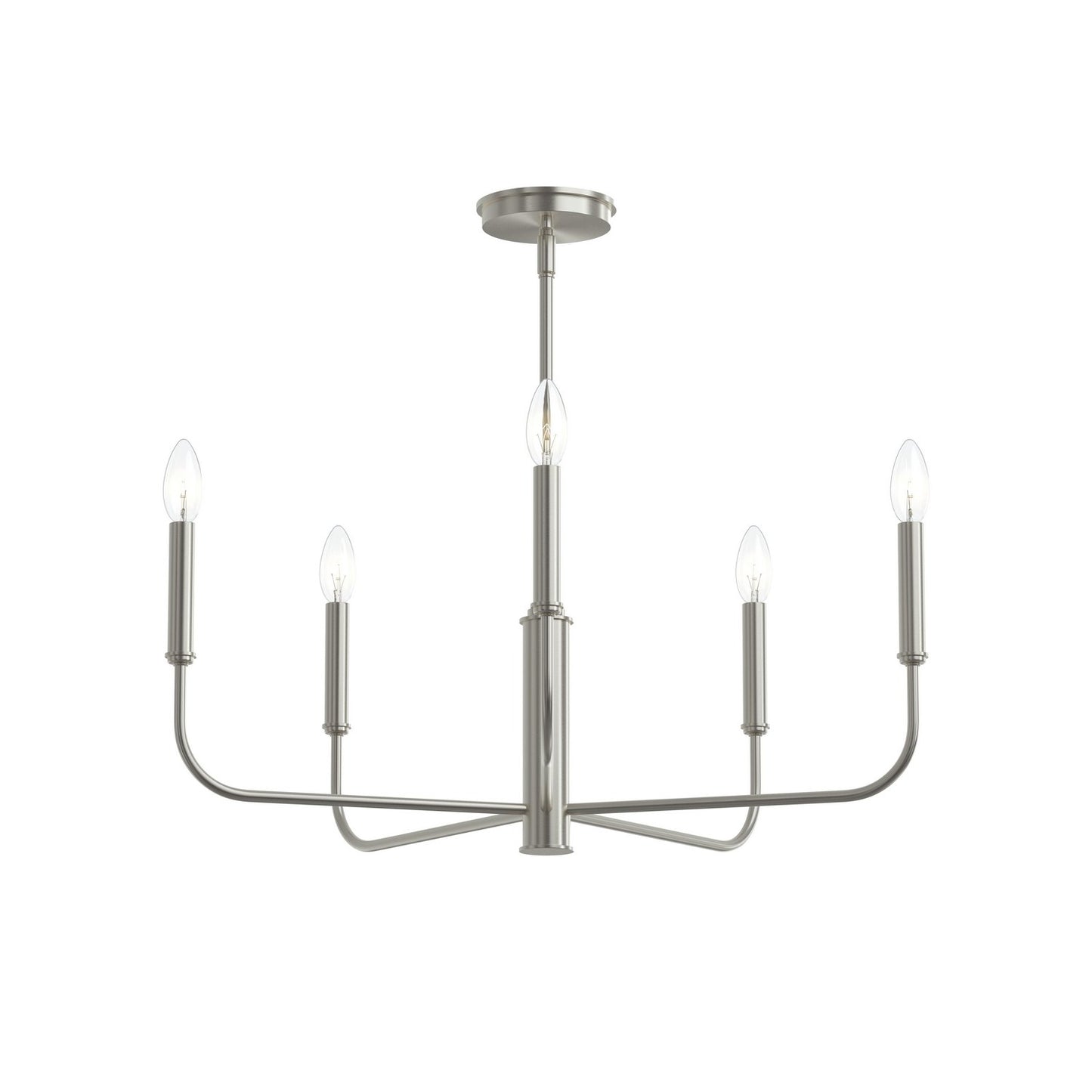 Reines Five Light Chandelier in Brushed Nickel