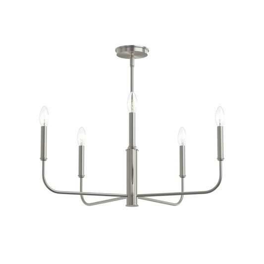 Reines Five Light Chandelier in Brushed Nickel