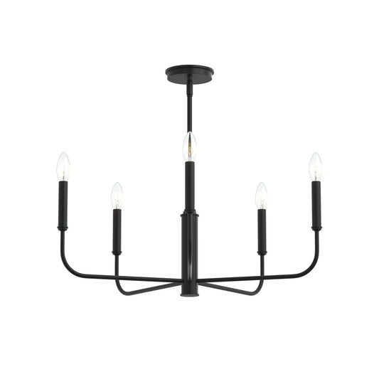 Reines Five Light Chandelier in Matte Black