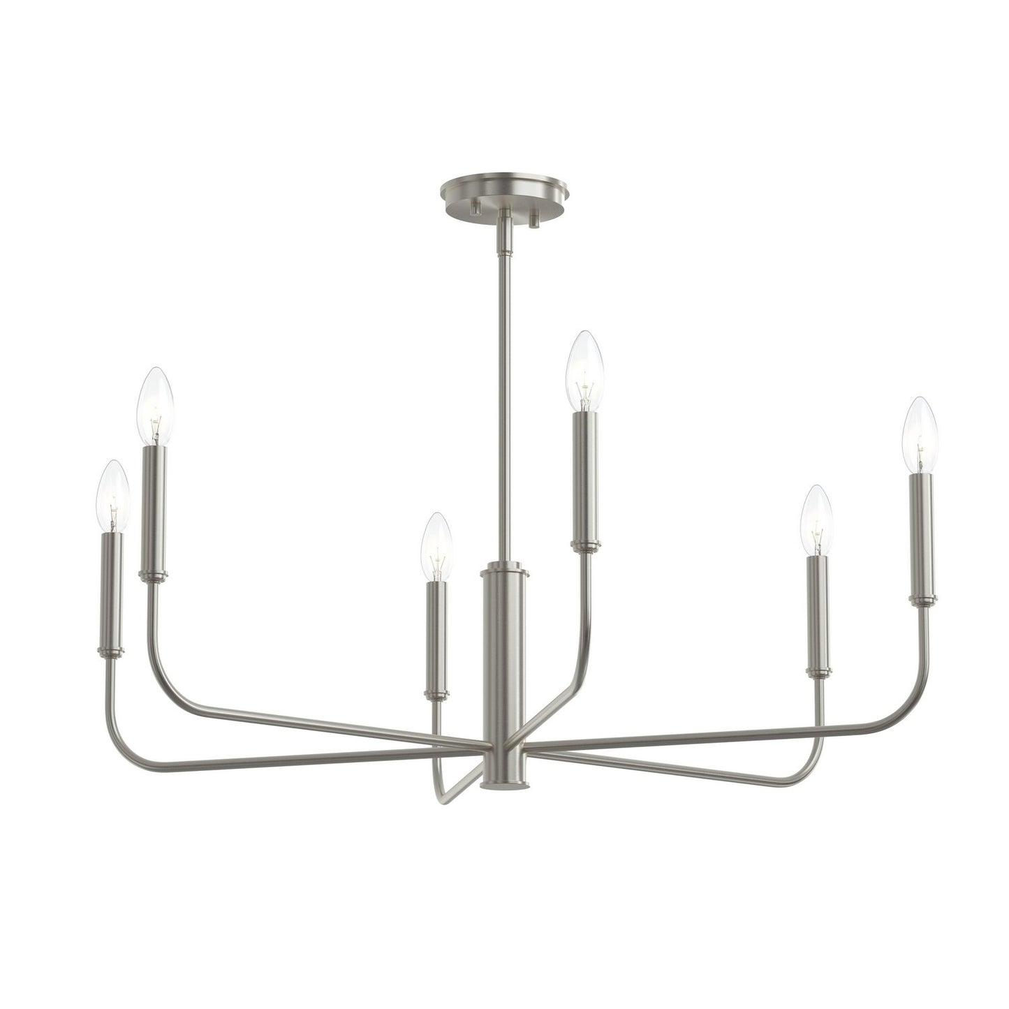 Reines Six Light Chandelier in Brushed Nickel