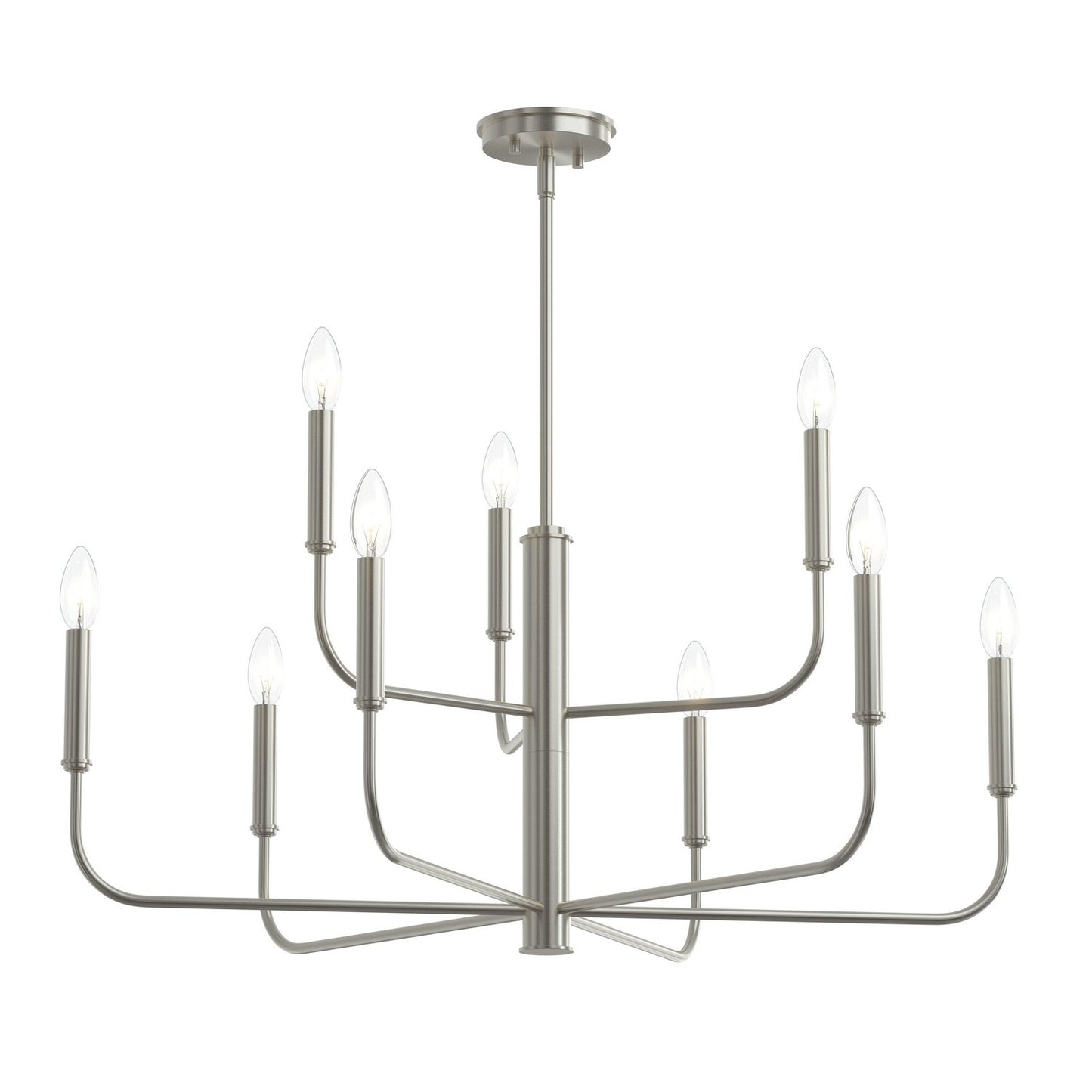Reines Nine Light Chandelier in Brushed Nickel