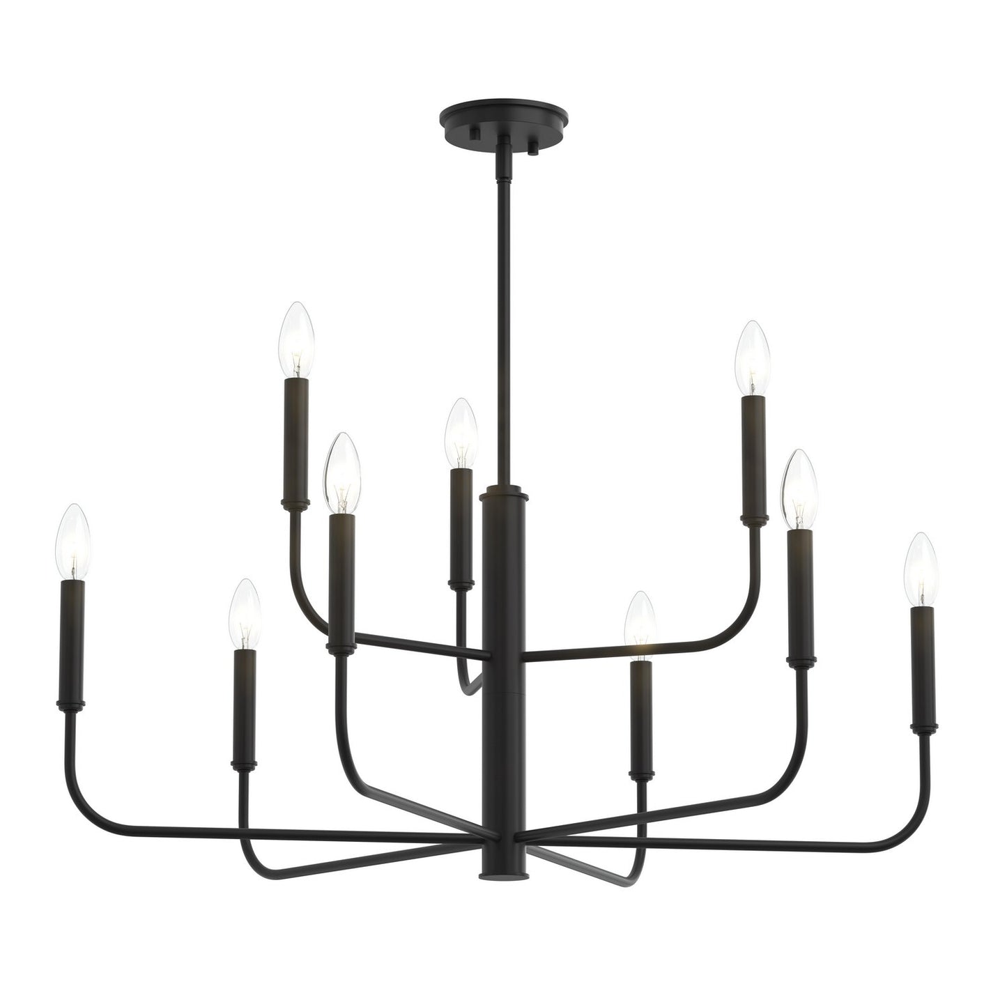 Reines Nine Light Chandelier in Matte Black