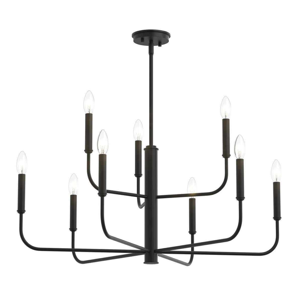 Reines Nine Light Chandelier in Matte Black