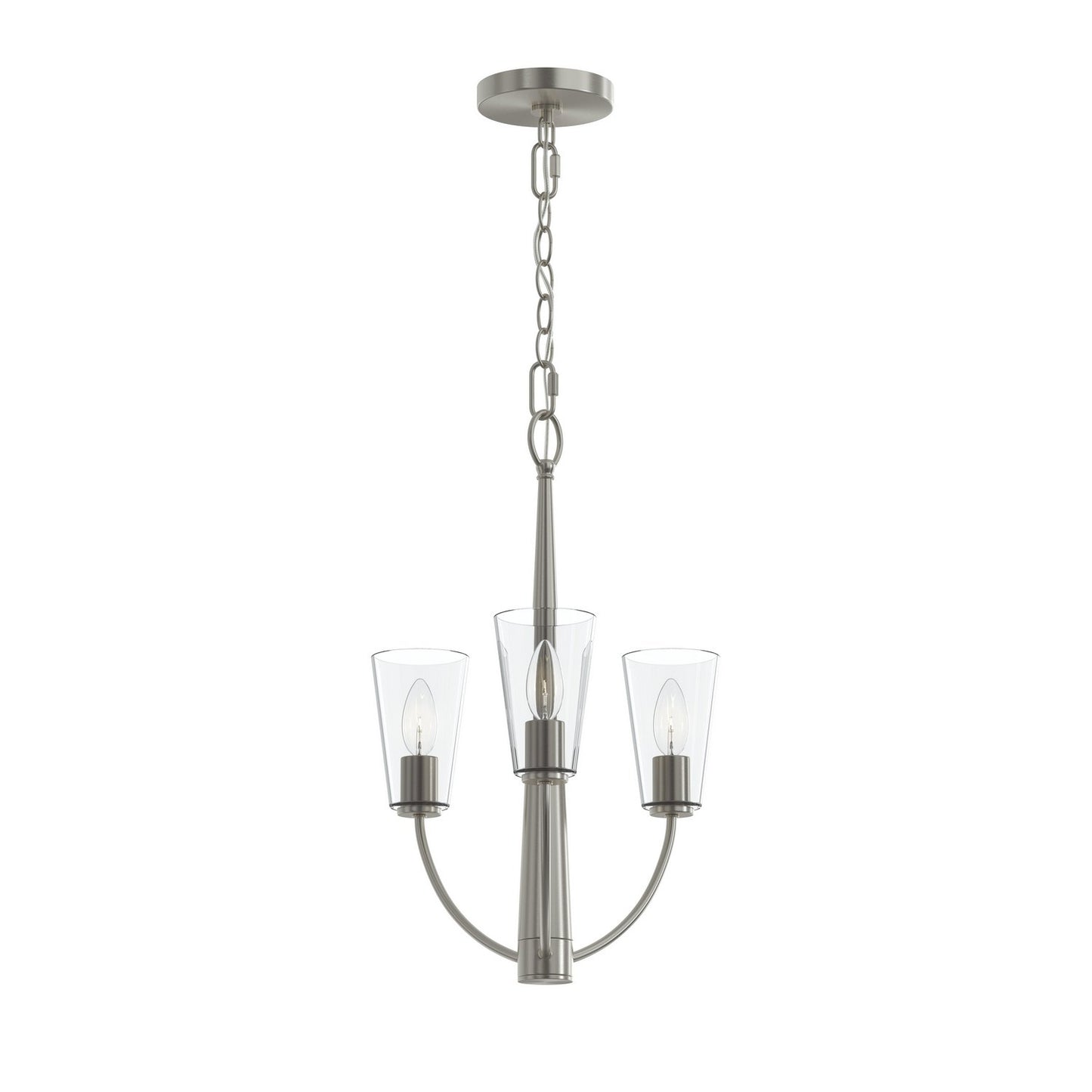 Jheni Three Light Chandelier in Brushed Nickel