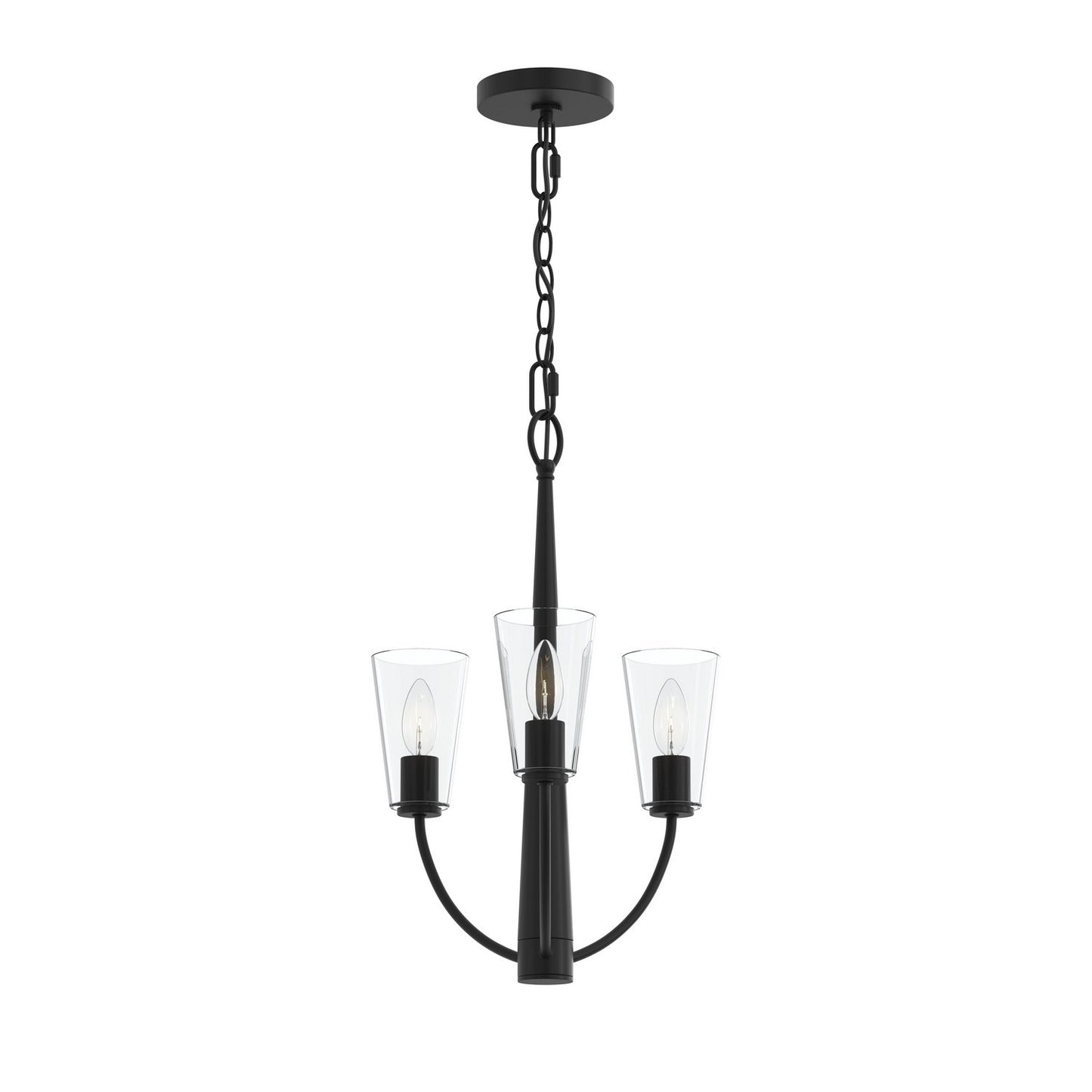 Jheni Three Light Chandelier in Matte Black