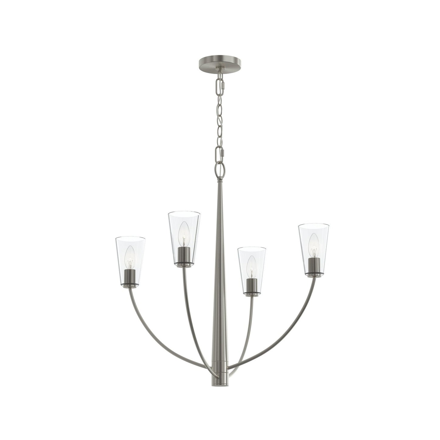 Jheni Four Light Chandelier in Brushed Nickel