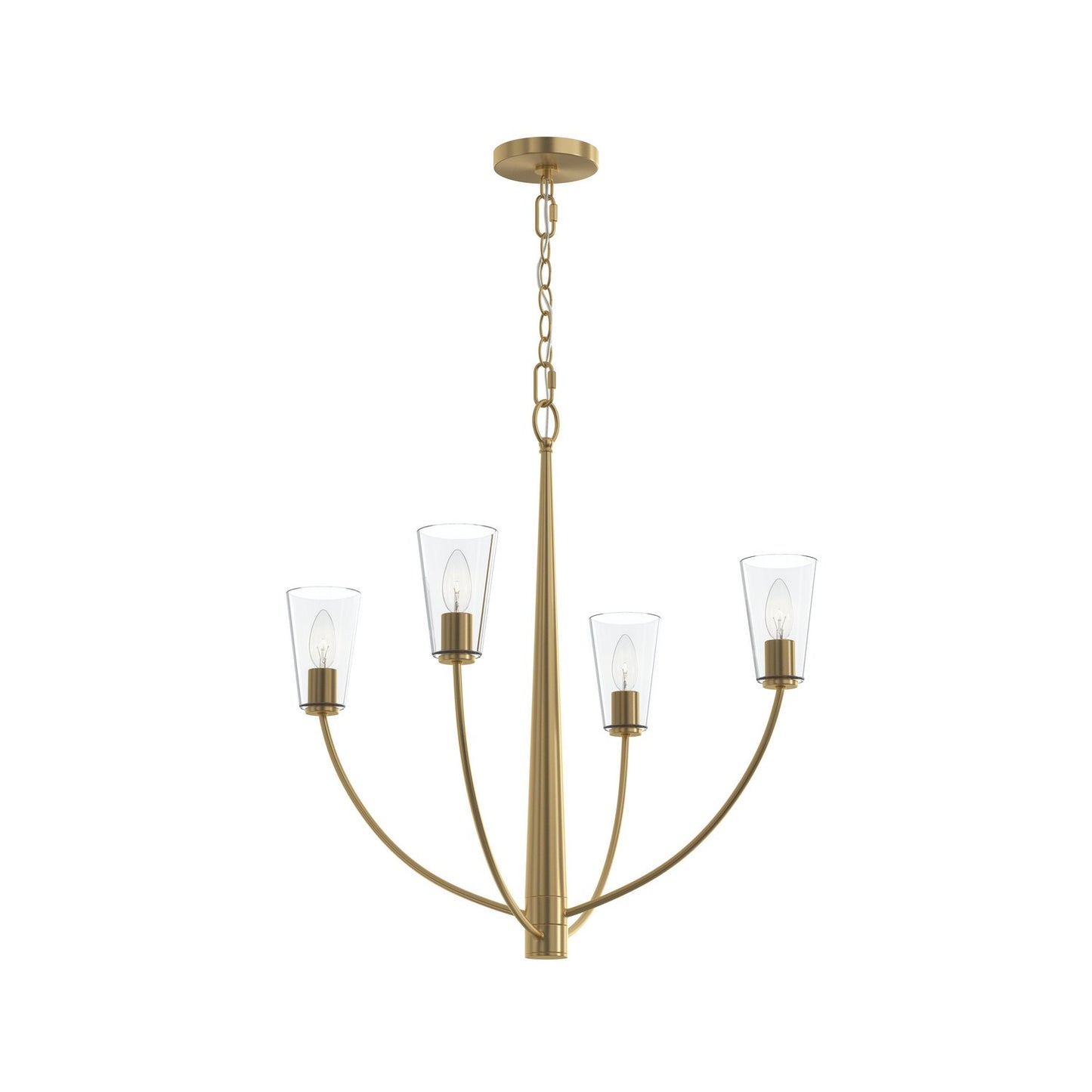 Jheni Four Light Chandelier in Brushed Gold