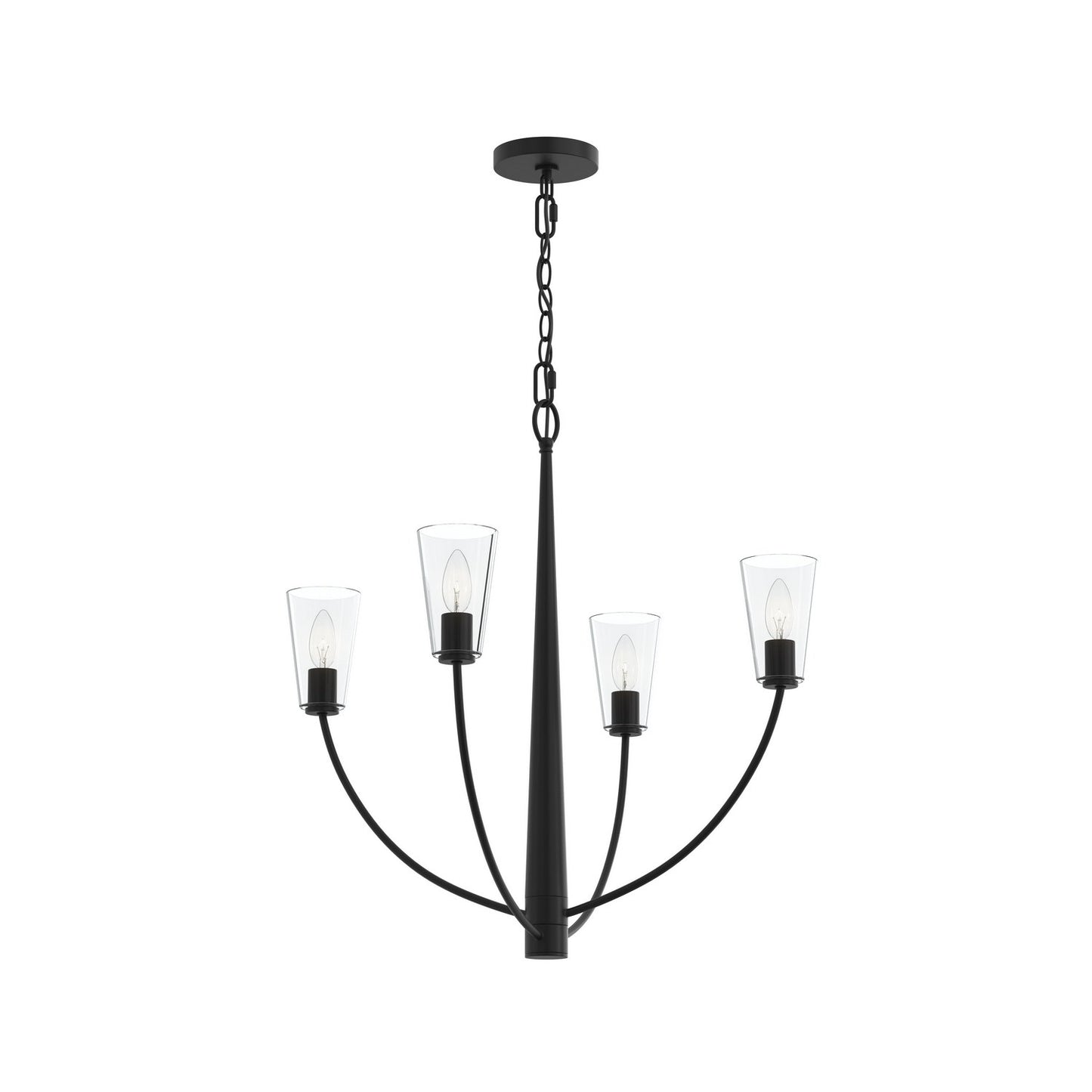 Jheni Four Light Chandelier in Matte Black