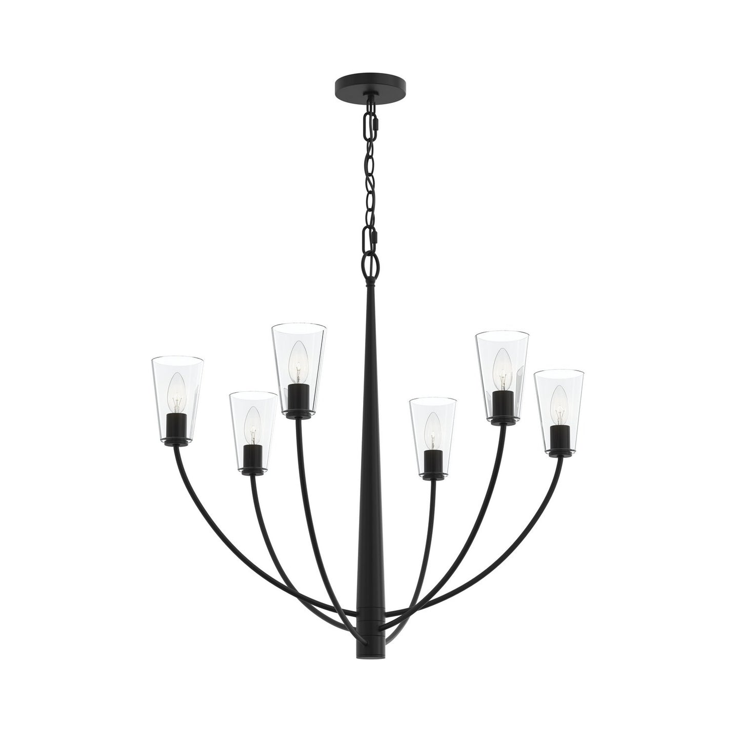 Jheni Six Light Chandelier in Matte Black