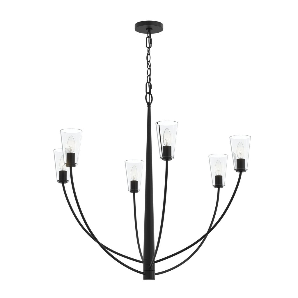 Jheni Six Light Chandelier in Matte Black