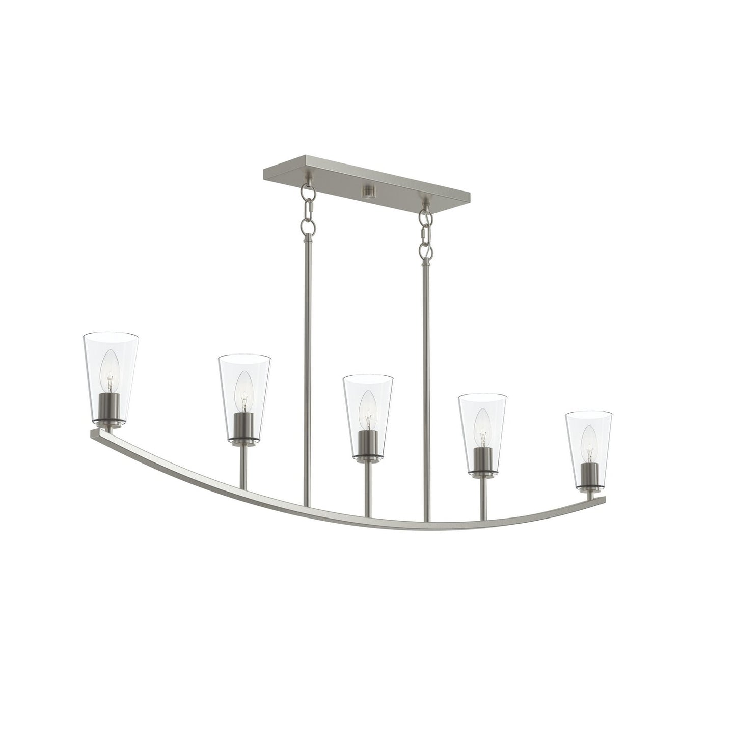 Jheni Five Light Linear Chandelier in Brushed Nickel