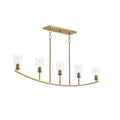 Jheni Five Light Linear Chandelier in Brushed Gold