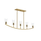 Jheni Five Light Linear Chandelier in Brushed Gold