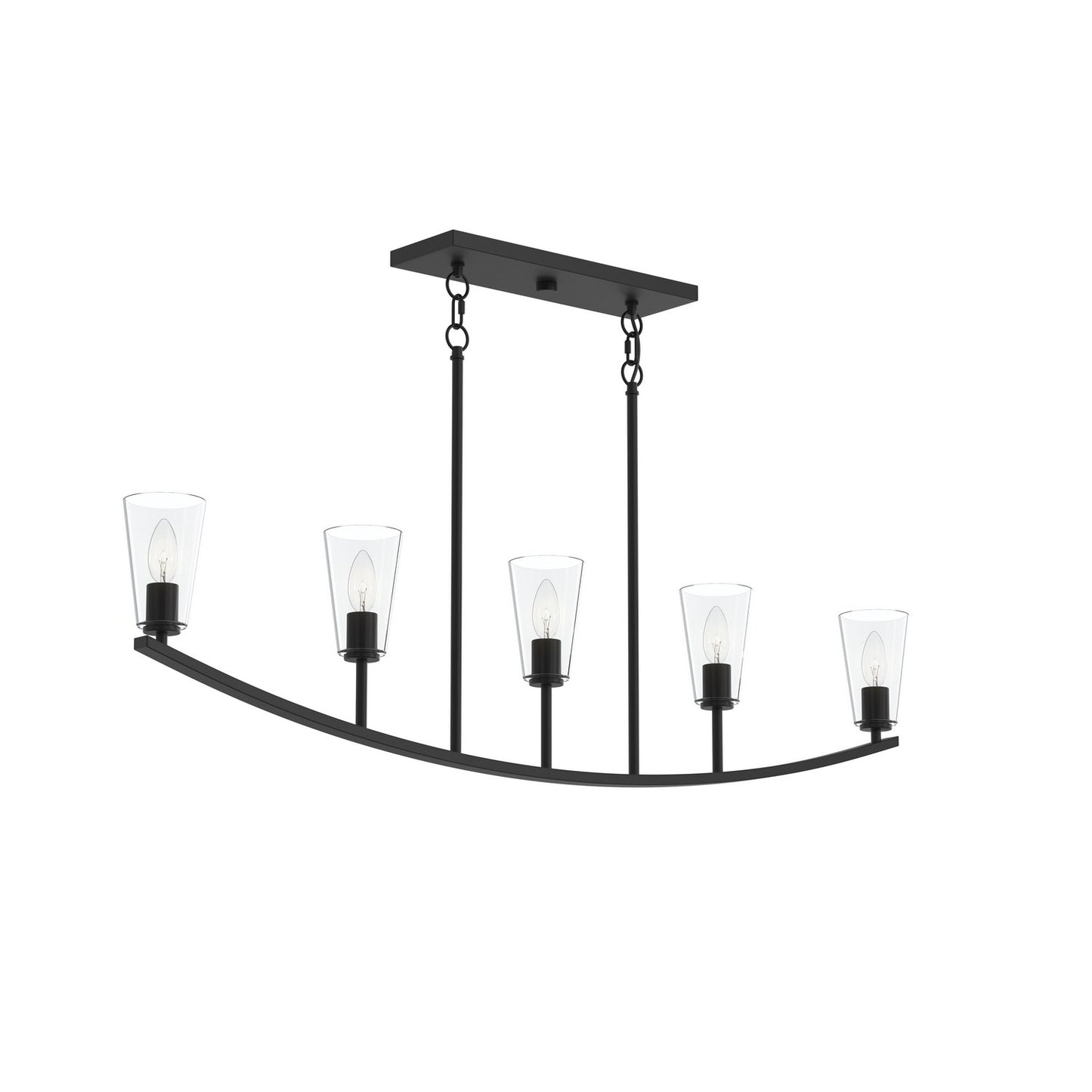 Jheni Five Light Linear Chandelier in Matte Black