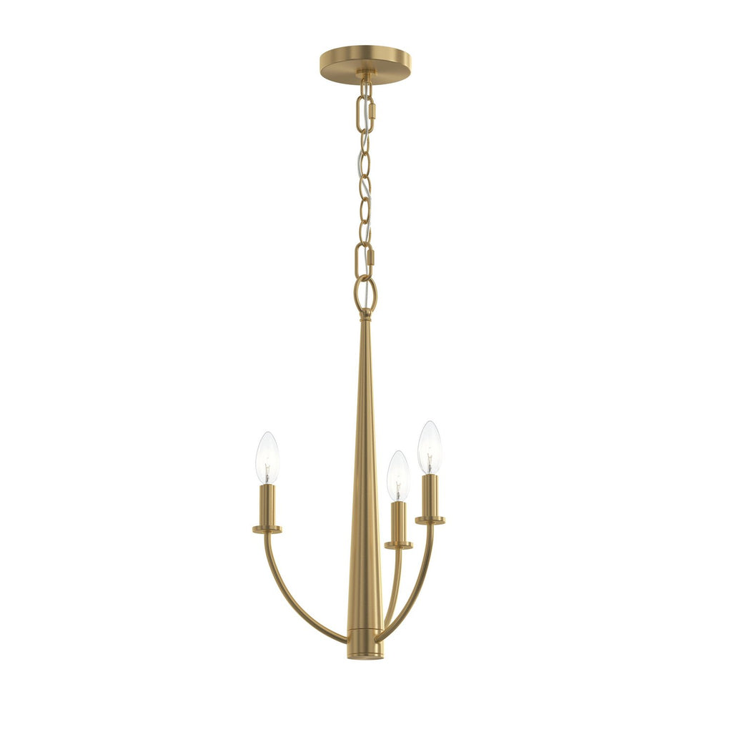 Jheni Three Light Chandelier in Brushed Gold