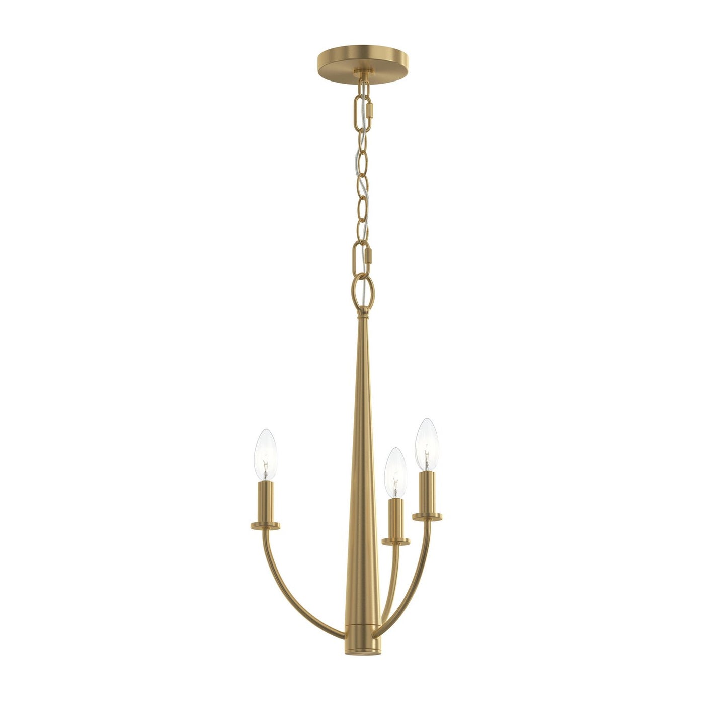 Jheni Three Light Chandelier in Brushed Gold