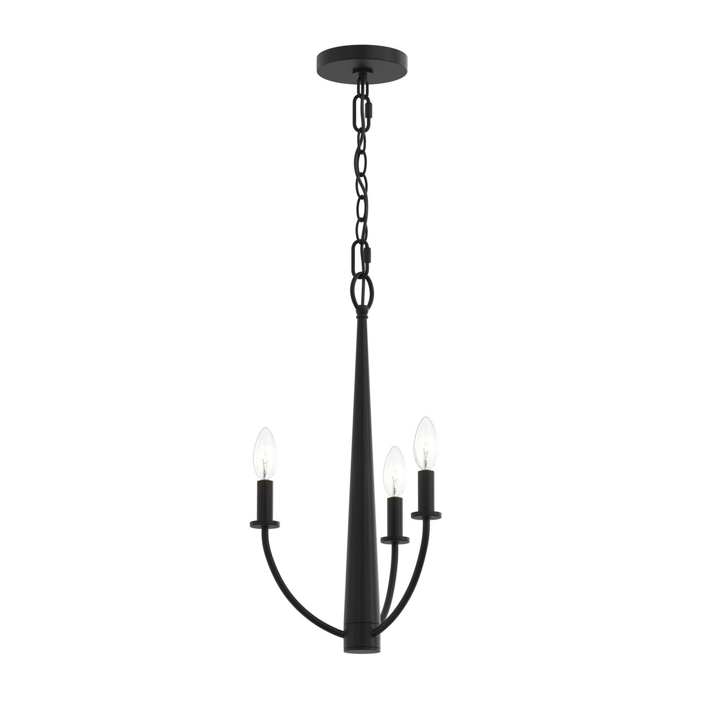 Jheni Three Light Chandelier in Matte Black