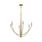 Jheni Six Light Chandelier in Brushed Gold