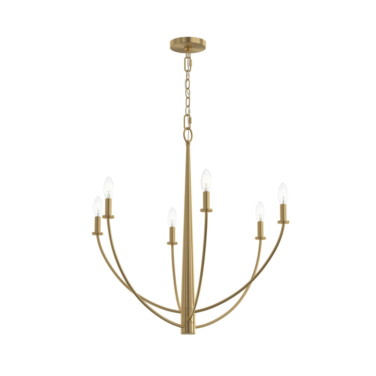 Jheni Six Light Chandelier in Brushed Gold