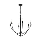 Jheni Six Light Chandelier in Matte Black
