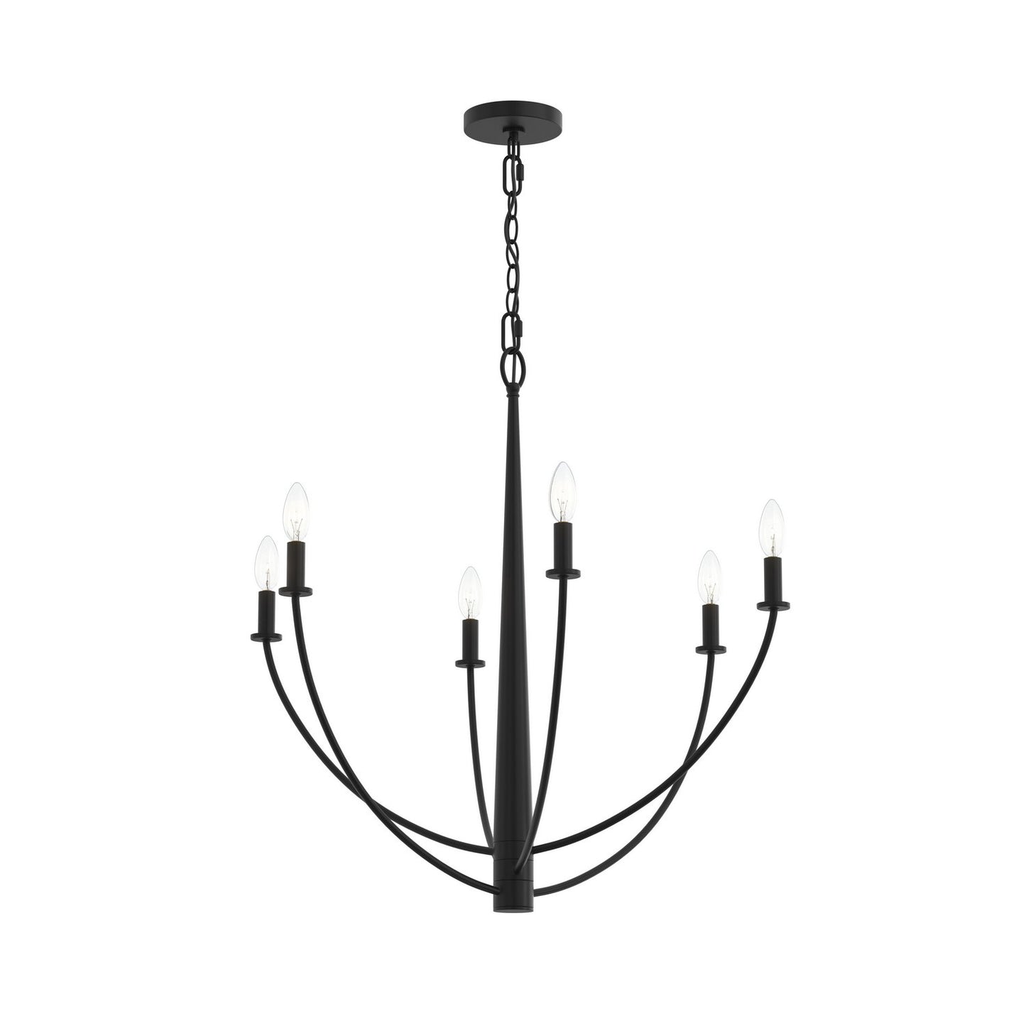 Jheni Six Light Chandelier in Matte Black