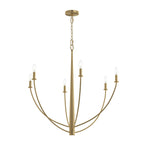Jheni Six Light Chandelier in Brushed Gold