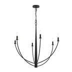Jheni Six Light Chandelier in Matte Black