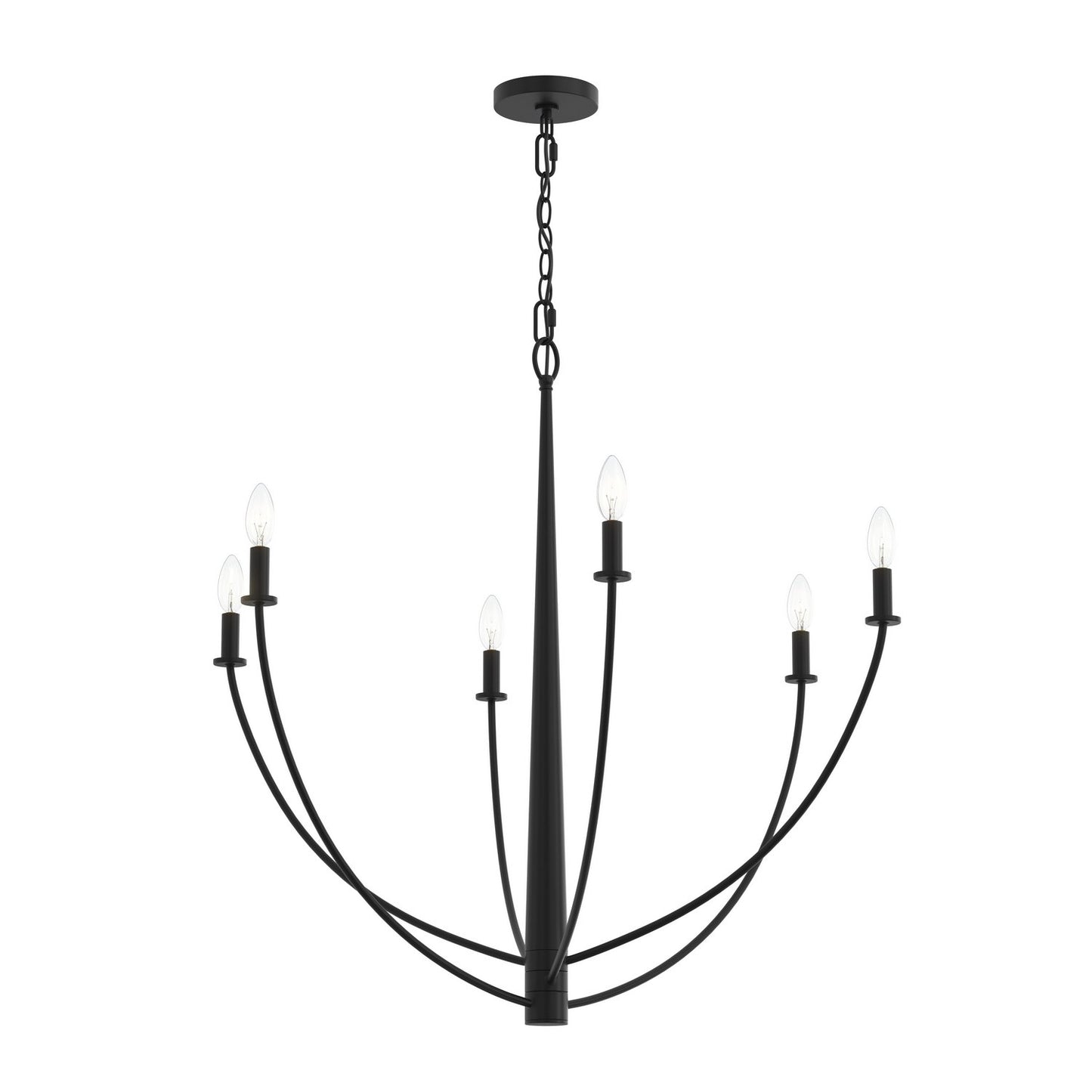 Jheni Six Light Chandelier in Matte Black