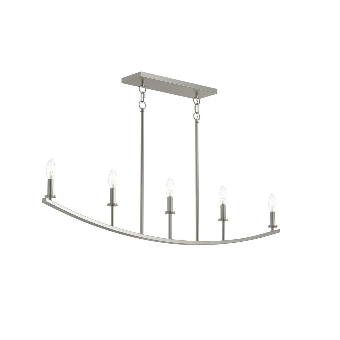 Jheni Five Light Linear Chandelier in Brushed Nickel