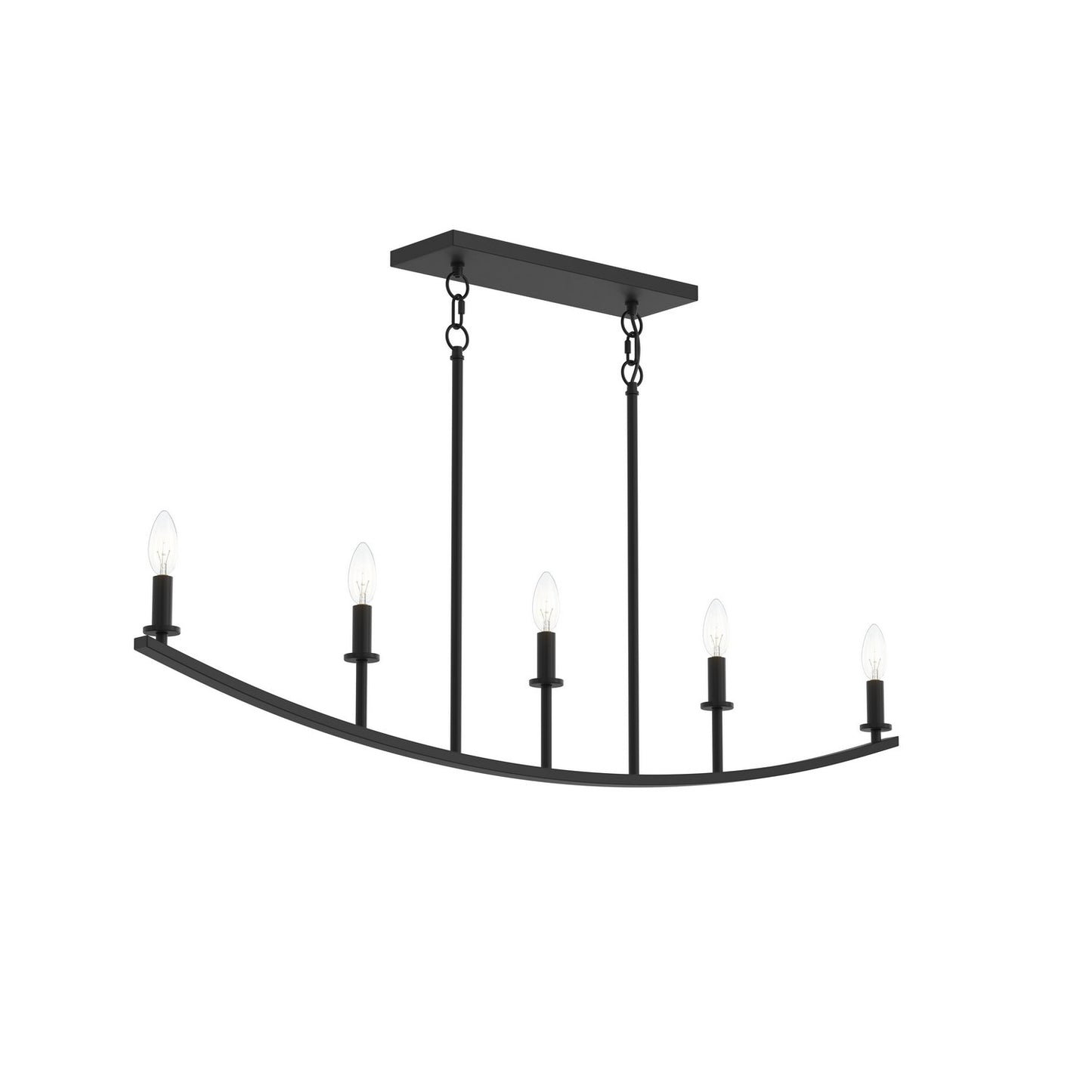 Jheni Five Light Linear Chandelier in Matte Black