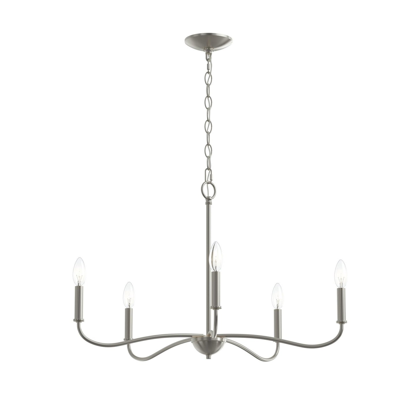 Ilia Five Light Chandelier in Brushed Nickel