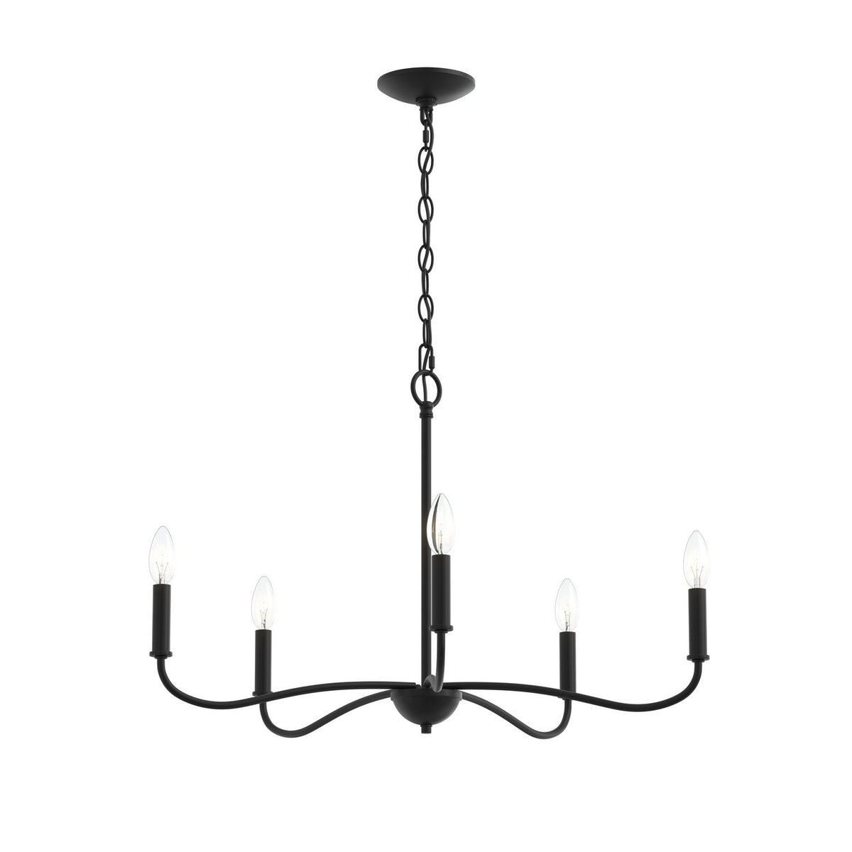Ilia Five Light Chandelier in Matte Black