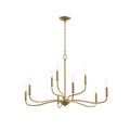 Ilia Nine Light Chandelier in Brushed Gold