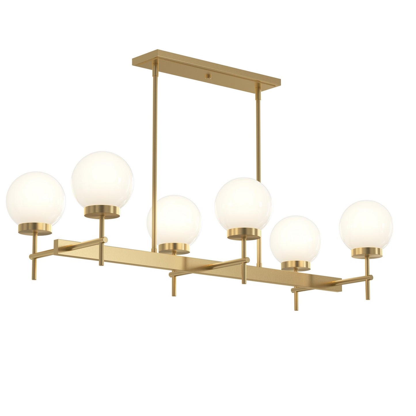 Rigsby Six Light Linear Chandelier in Brushed Gold