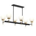 Rigsby Six Light Linear Chandelier in Matte Black and Brushed Gold