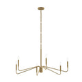 Pilar Six Light Chandelier in Brushed Gold
