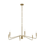 Pilar Six Light Chandelier in Brushed Gold
