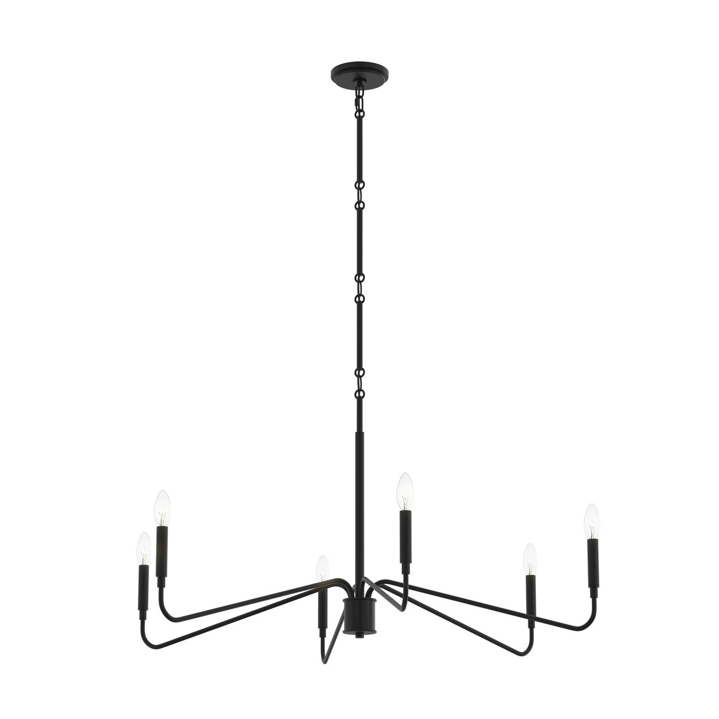 Pilar Six Light Chandelier in Matte Black